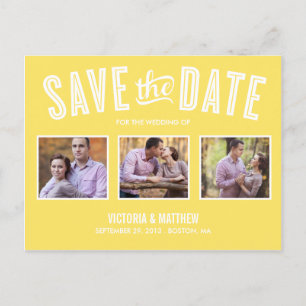NEW RETRO SAVE THE DATE ANNOUNCEMENT POSTCARD