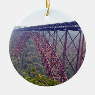 New River Gorge Bridge Ceramic Tree Decoration