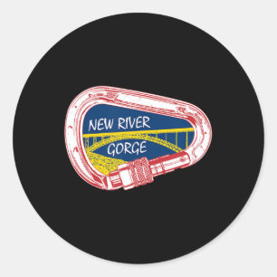New River Gorge Climbing Carabiner  Classic Round Sticker