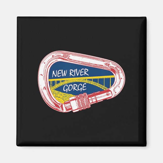 New River Gorge Climbing Carabiner  Magnet (Front)