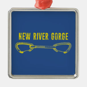 New River Gorge Climbing Quickdraw Metal Ornament