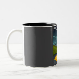 New River Gorge National Park at Night Vintage Min Two-Tone Coffee Mug