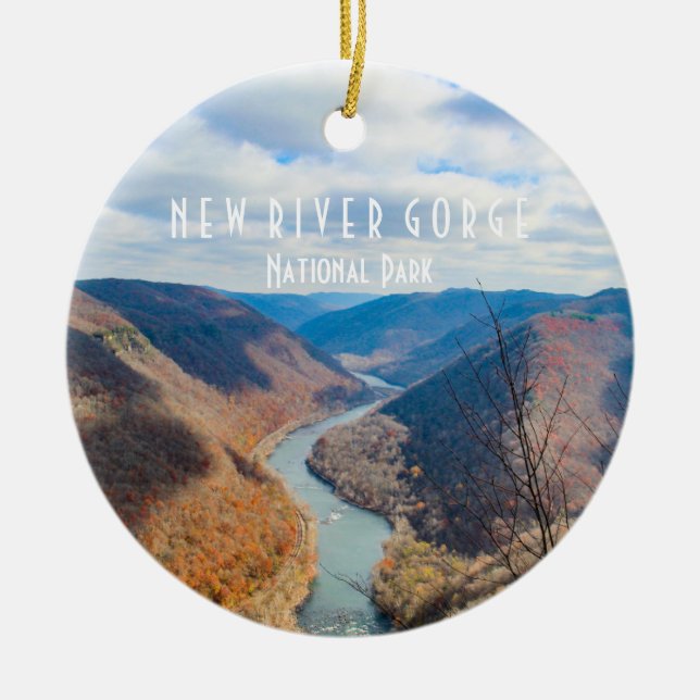 New River Gorge National Park Ceramic Ornament (Front)