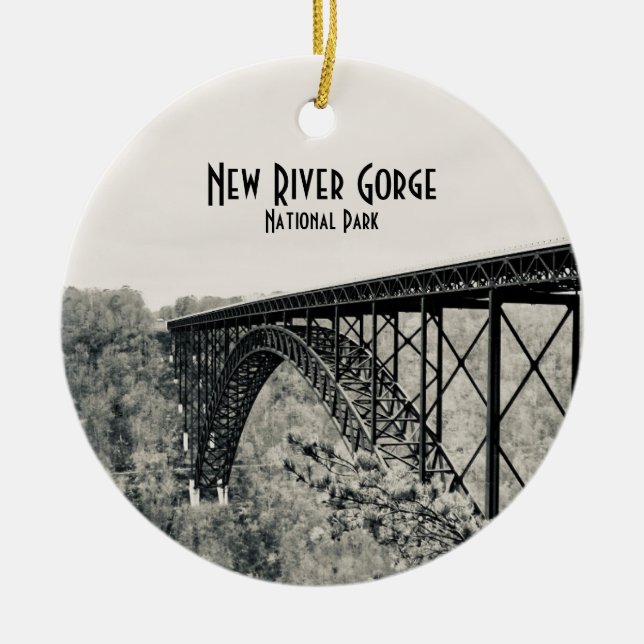 New River Gorge National Park Ceramic Ornament (Front)