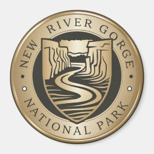 New River Gorge National Park Golden Emblem Magnet