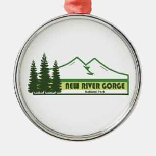 New River Gorge National Park Green Stripes Metal Ornament