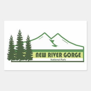 New River Gorge National Park Green Stripes Rectangular Sticker
