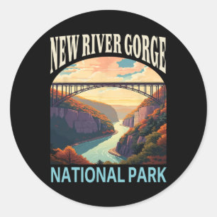 New River Gorge National Park Hiking Camping Trip Classic Round Sticker