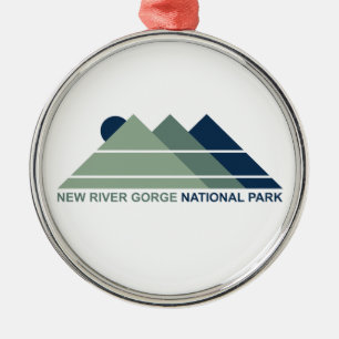 New River Gorge National Park Mountain Sun Metal Ornament