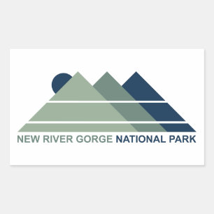 New River Gorge National Park Mountain Sun Rectangular Sticker