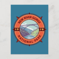 New River Gorge National Park Retro Compass Emblem