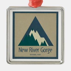 New River Gorge National Park Rustic Metal Ornament