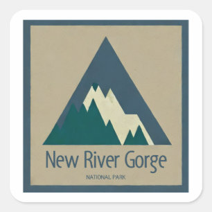 New River Gorge National Park Rustic Square Sticker