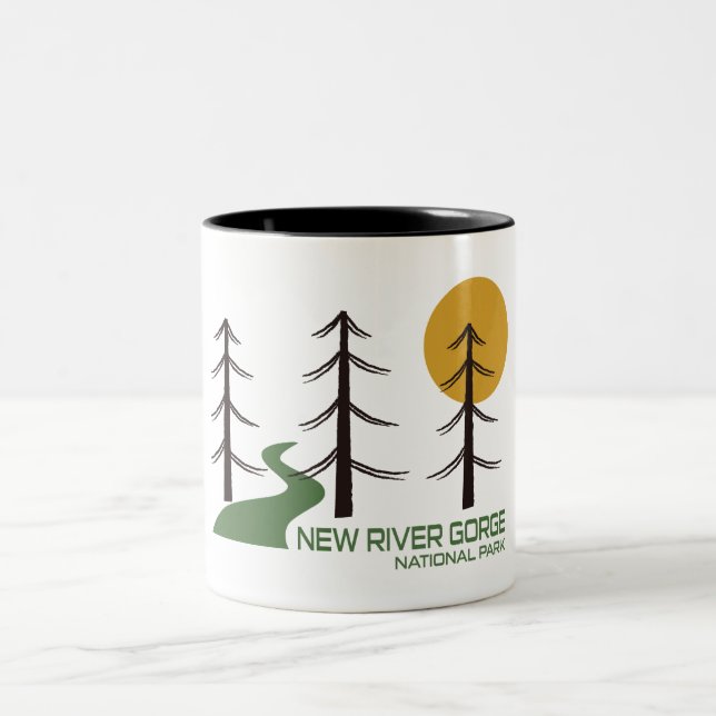 New River Gorge National Park Trail Two-Tone Coffee Mug (Center)