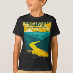 New River Gorge National Park Vintage Wpa Ster Sty T-Shirt
