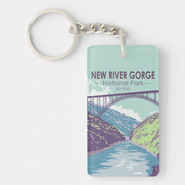 New River Gorge National Park West Virginia Bridge Key Ring (Front)