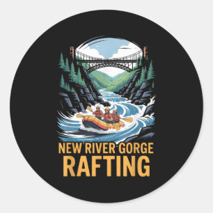 New River Gorge Rafting Whitewater Kayak Outdoor W Classic Round Sticker
