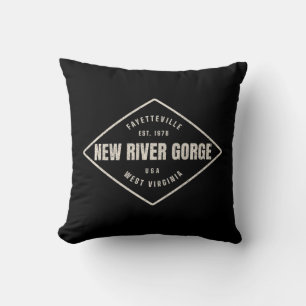 New River Gorge Souvenir Rock Climbing Area Design Cushion