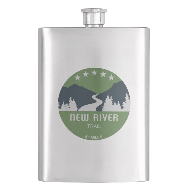 New River Trail Hip Flask (Front)