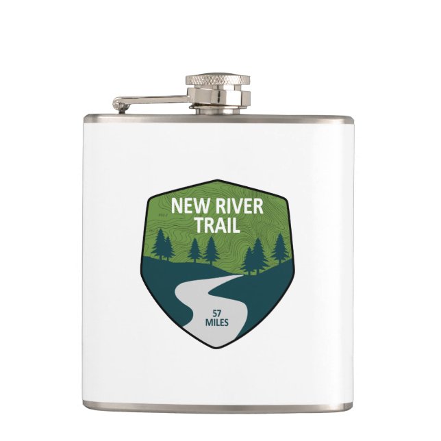 New River Trail Hip Flask (Front)