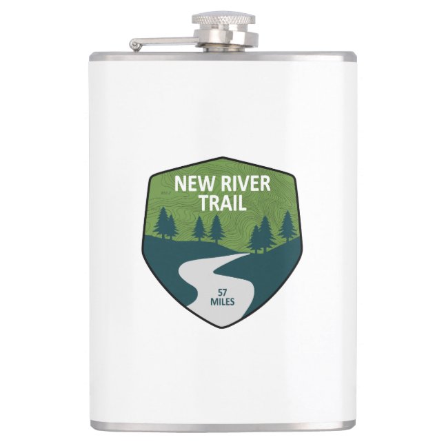 New River Trail Hip Flask (Front)