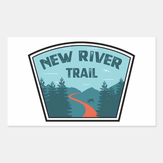 New River Trail Rectangular Sticker (Front)