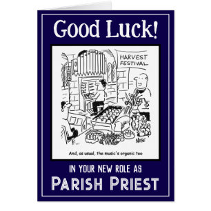 New Role as a Parish Priest. Good Luck Card