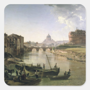 New Rome with the Castel Sant'Angelo Square Sticker