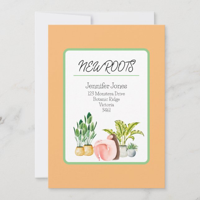 New Roots/Moving Announcement Card (Front)