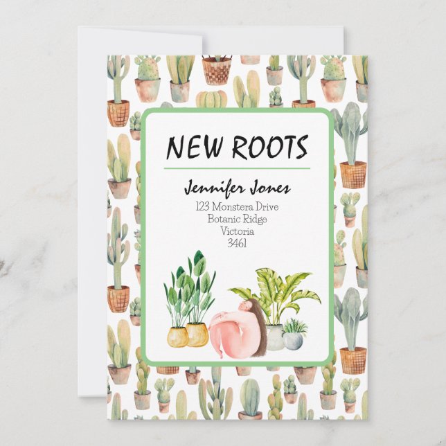 New Roots/Moving Announcement Card (Front)