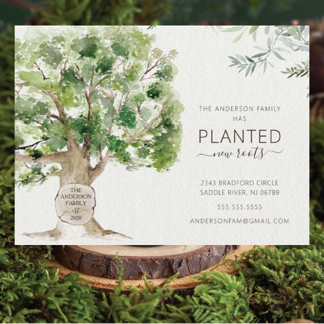 New Roots Oak Tree Moving Announcement Postcard (Creator Uploaded)