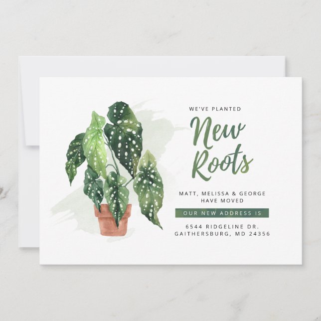 New Roots Plant Moving New Address Announcement (Front)