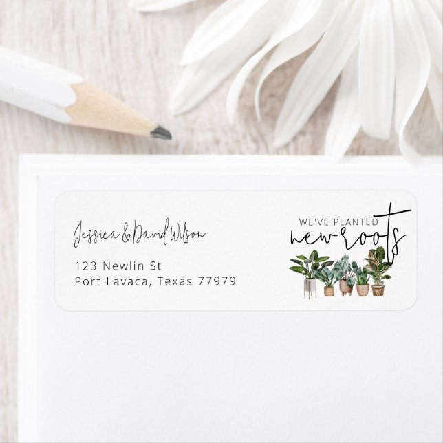 New Roots Simple Modern New Address Return Label (Insitu)