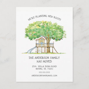 New Roots Treehouse Moving Announcement Post Card