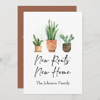 New Roots We've Moved New Home Terracotta Announcement