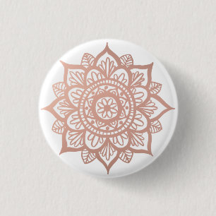 New Rose Gold Mandala 3 Cm Round Badge