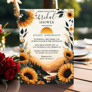 New Rustic Garden Greenery Sunflower Bridal Shower Invitation