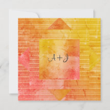 NEW RUSTIC YELLOW ORANGE WEDDING INVITATION