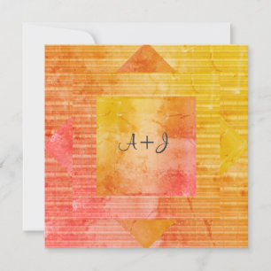 NEW RUSTIC YELLOW ORANGE WEDDING INVITATION