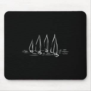 New Sailboats On Open Water Nautical Sailing Boati Mouse Pad