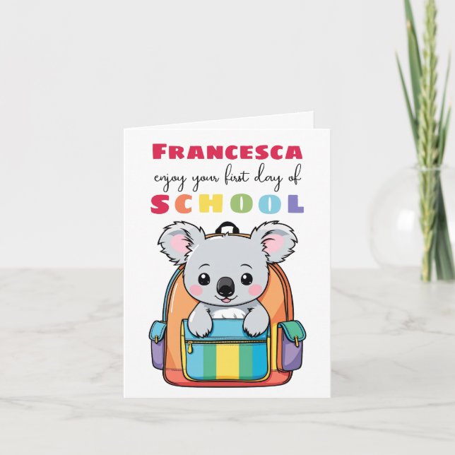 New School Starter Card For Son Daughter koala (Front)