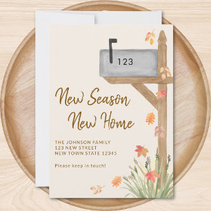 New Season New Home Fall Autumn Mailbox Moving Announcement