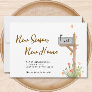 New Season New Home Fall Autumn Moving  Announcement
