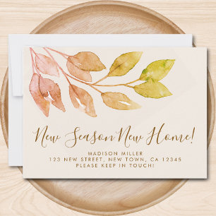 New Season New Home Fall Foliage Moving Announcement
