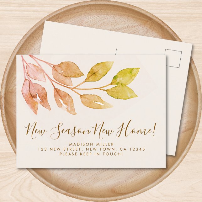 New Season New Home Fall Foliage Moving Announcement Postcard (Creator Uploaded)