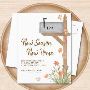 New Season New Home Fall Moving Announcement Postcard