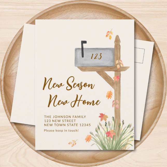 New Season New Home Fall Moving Announcement Postcard (Creator Uploaded)