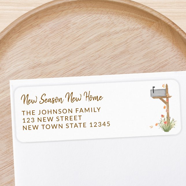 New Season New Home Fall Moving Return Address  Label (Creator Uploaded)
