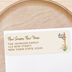 New Season New Home Fall Moving Return Address  Label