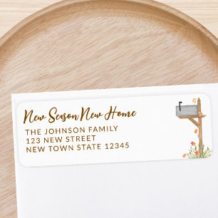 New Season New Home Fall Moving Return Address  Label